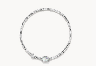 Emilie Silver Stretch Bracelet Dichroic Glass