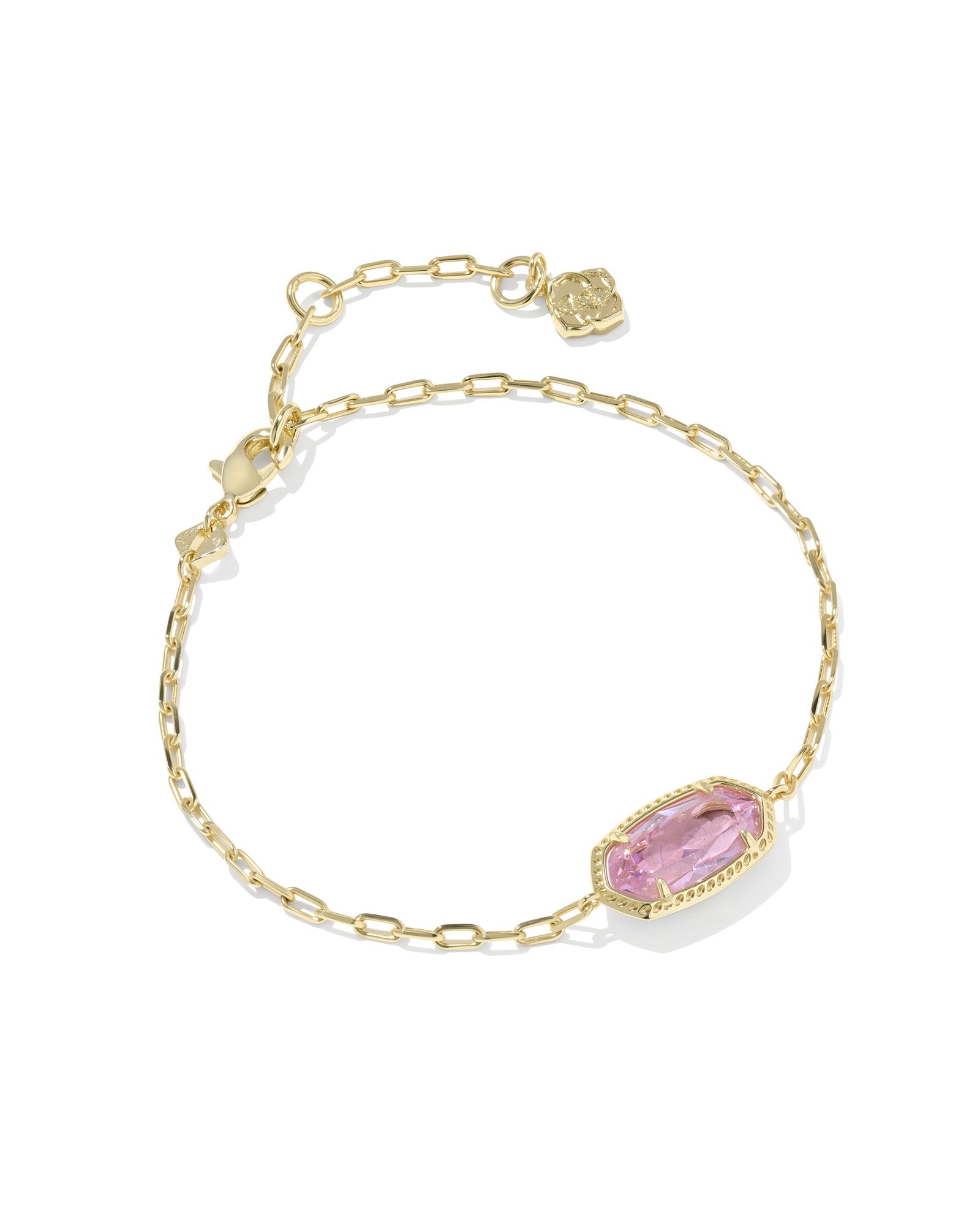 Elaina Luxe Gold Chain Bracelet Light Pink CZ
