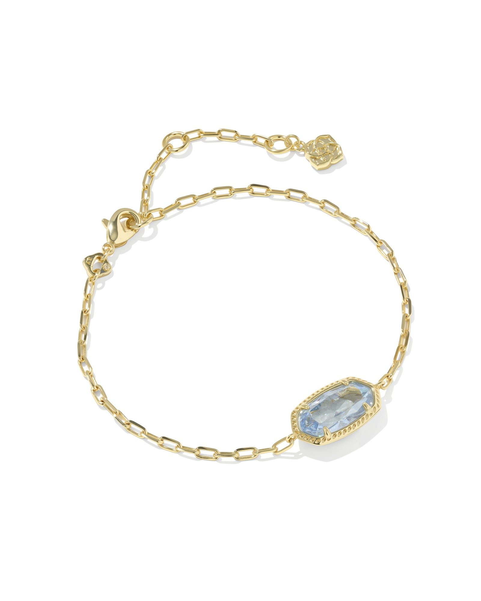 Elaina Luxe Gold Chain Bracelet Light Blue CZ
