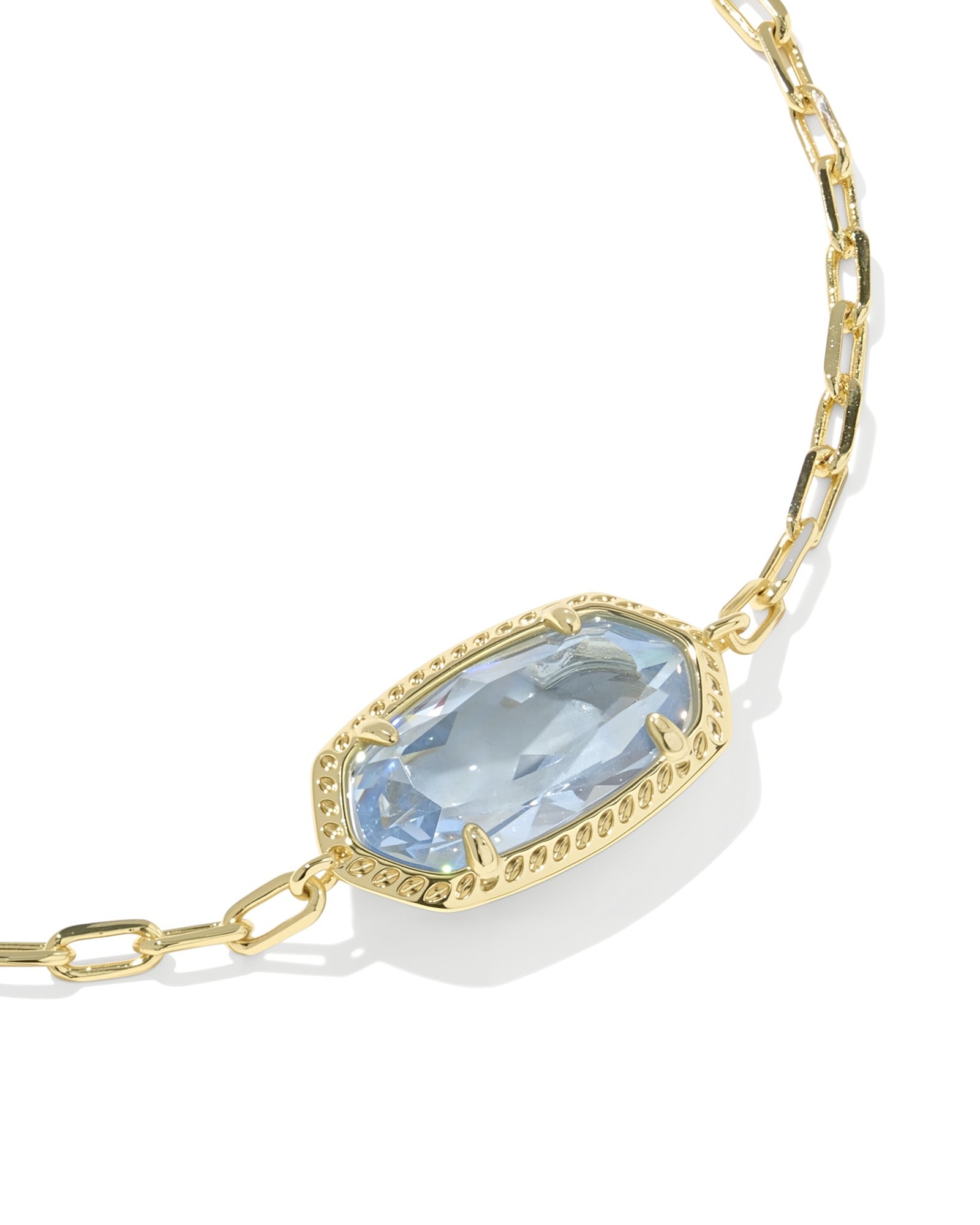 Elaina Luxe Gold Chain Bracelet Light Blue CZ