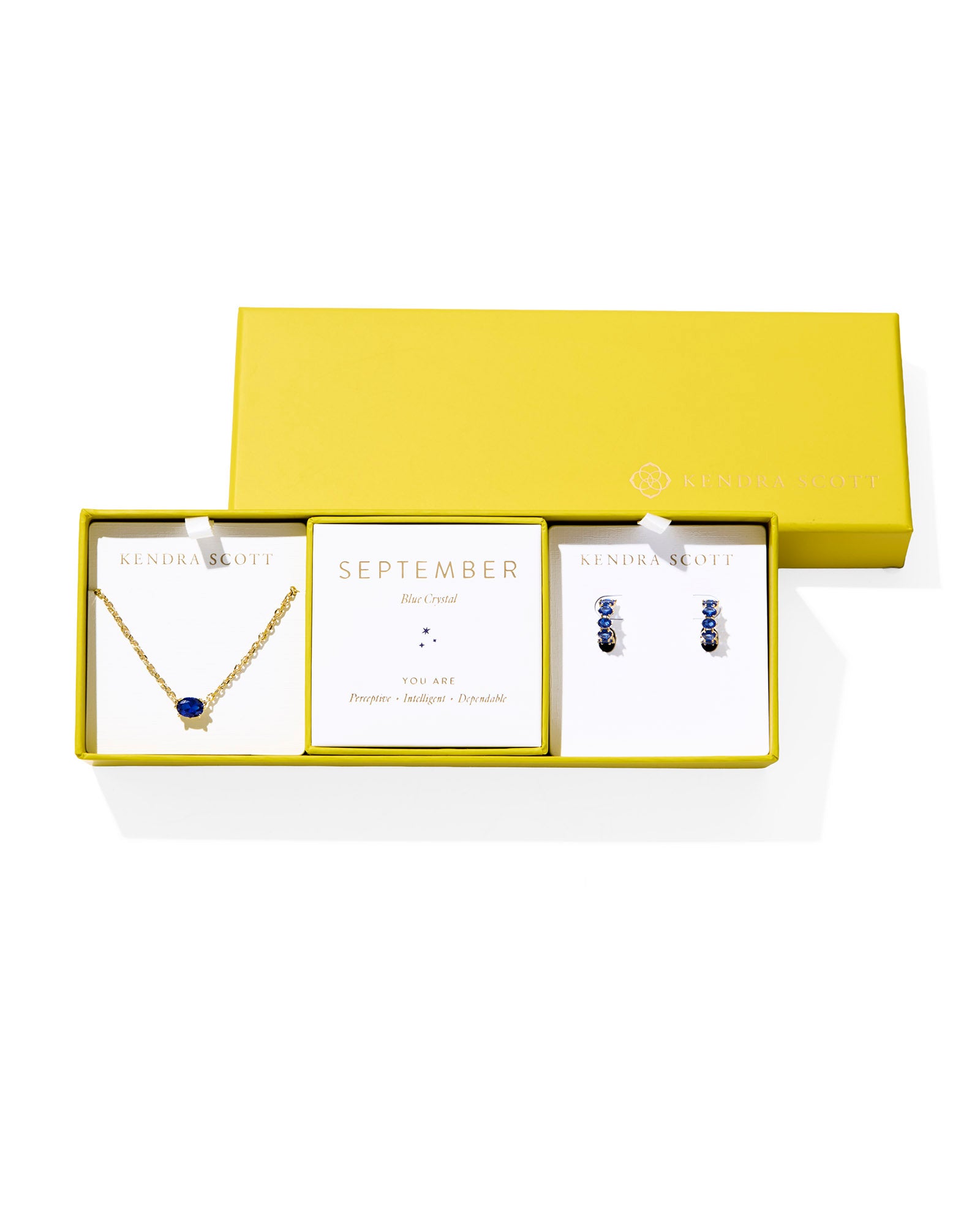 Cailin Birthstone Gift Set Gold Blue Crystal