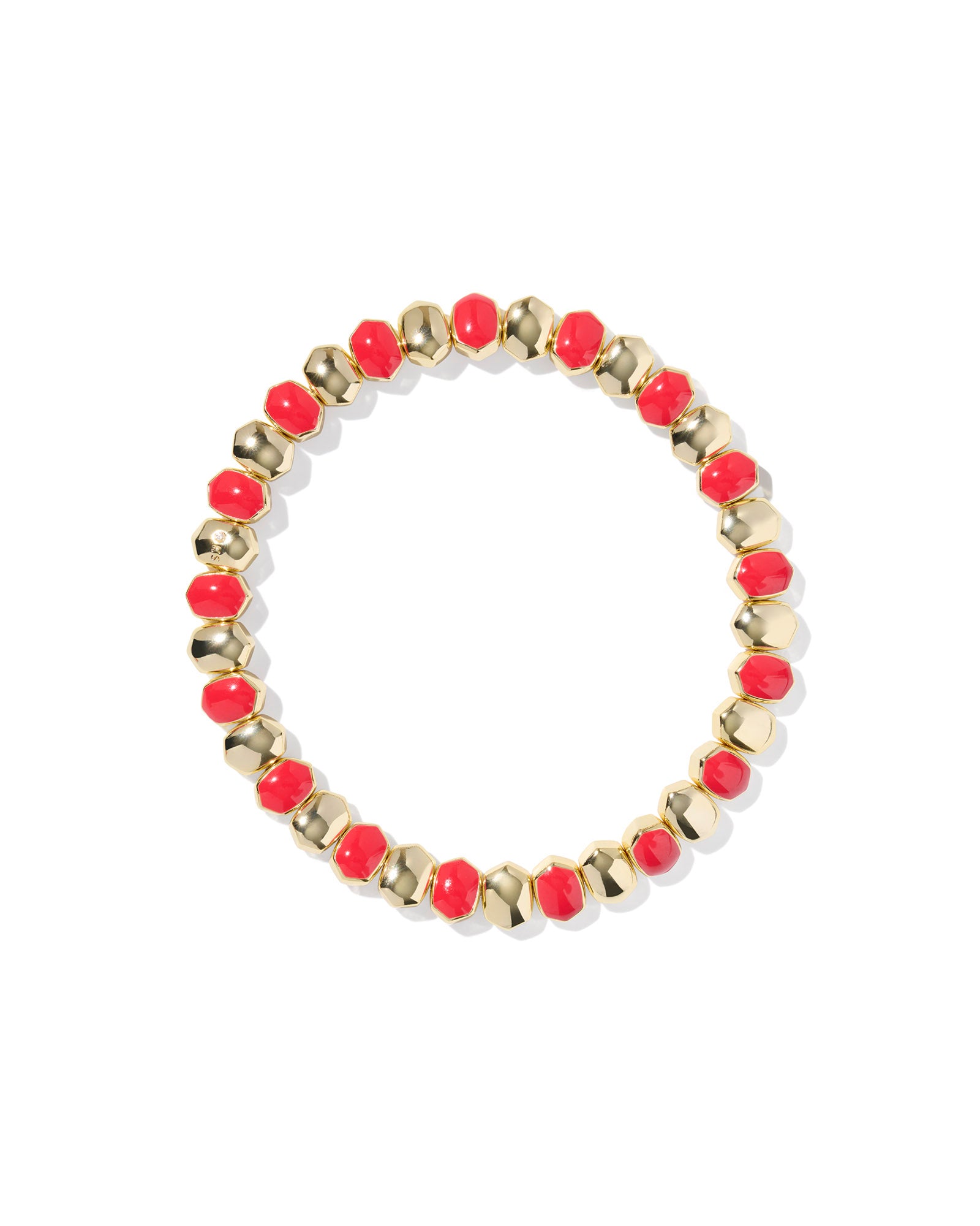 Daphne Enamel Gold Stretch Bracelet Red