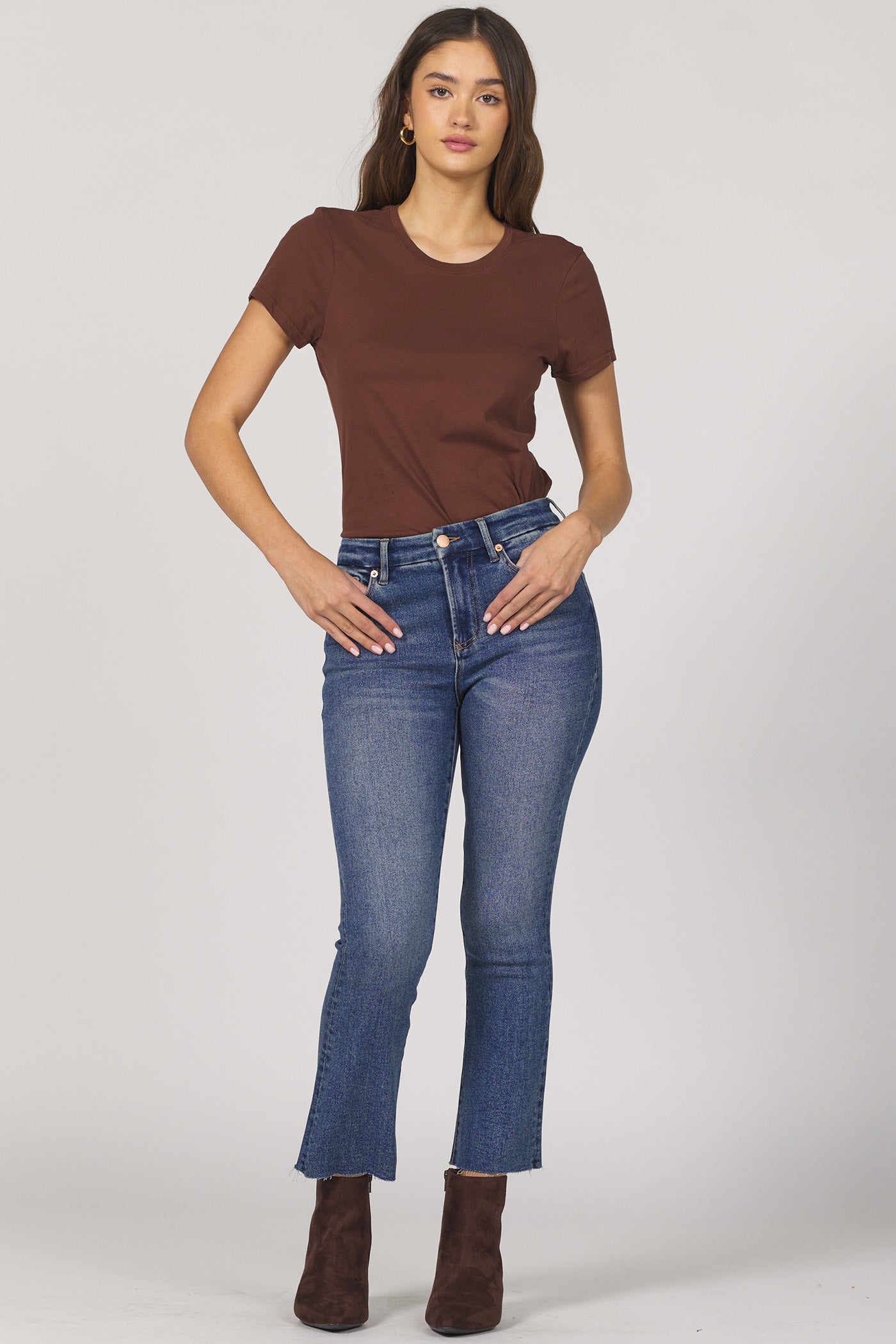Jeanne Mid Rise Cropped Flare Jeans Palmer