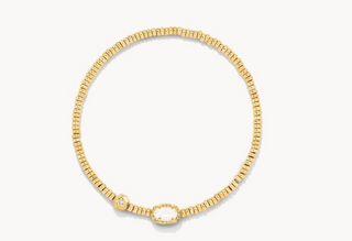 Emilie Gold Stretch Bracelet Ivory MOP