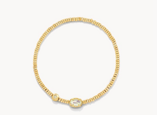 Emilie Gold Stretch Bracelet Dichroic Glass