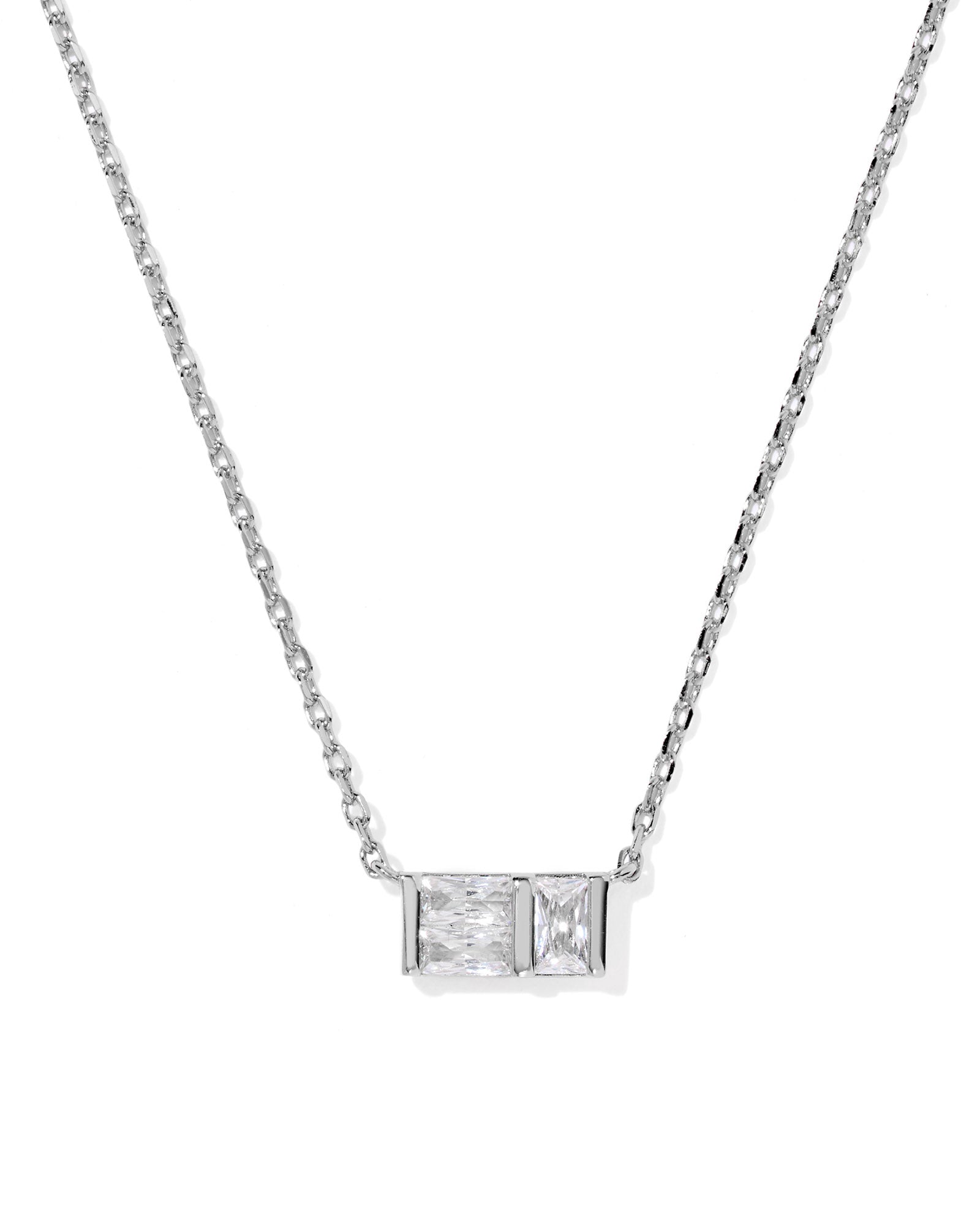 Jamie Silver Short Short Pendant Necklace White CZ