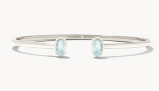 Emilie Silver Cuff Bracelet Light Blue Illusion