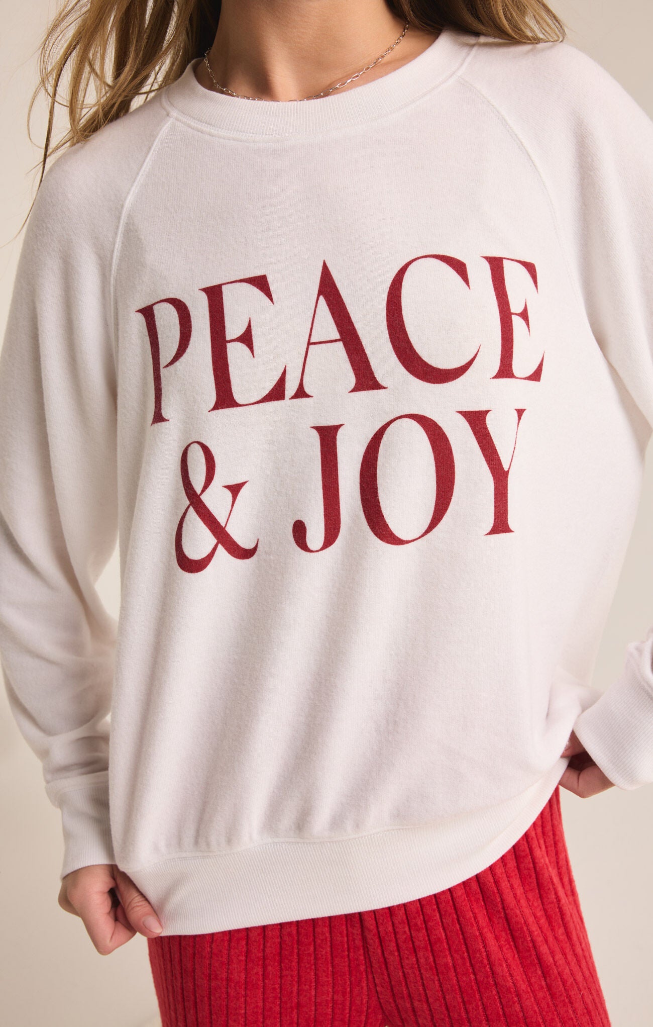 Sale Cassie Peace and Joy Raglan Long Sleeve Top