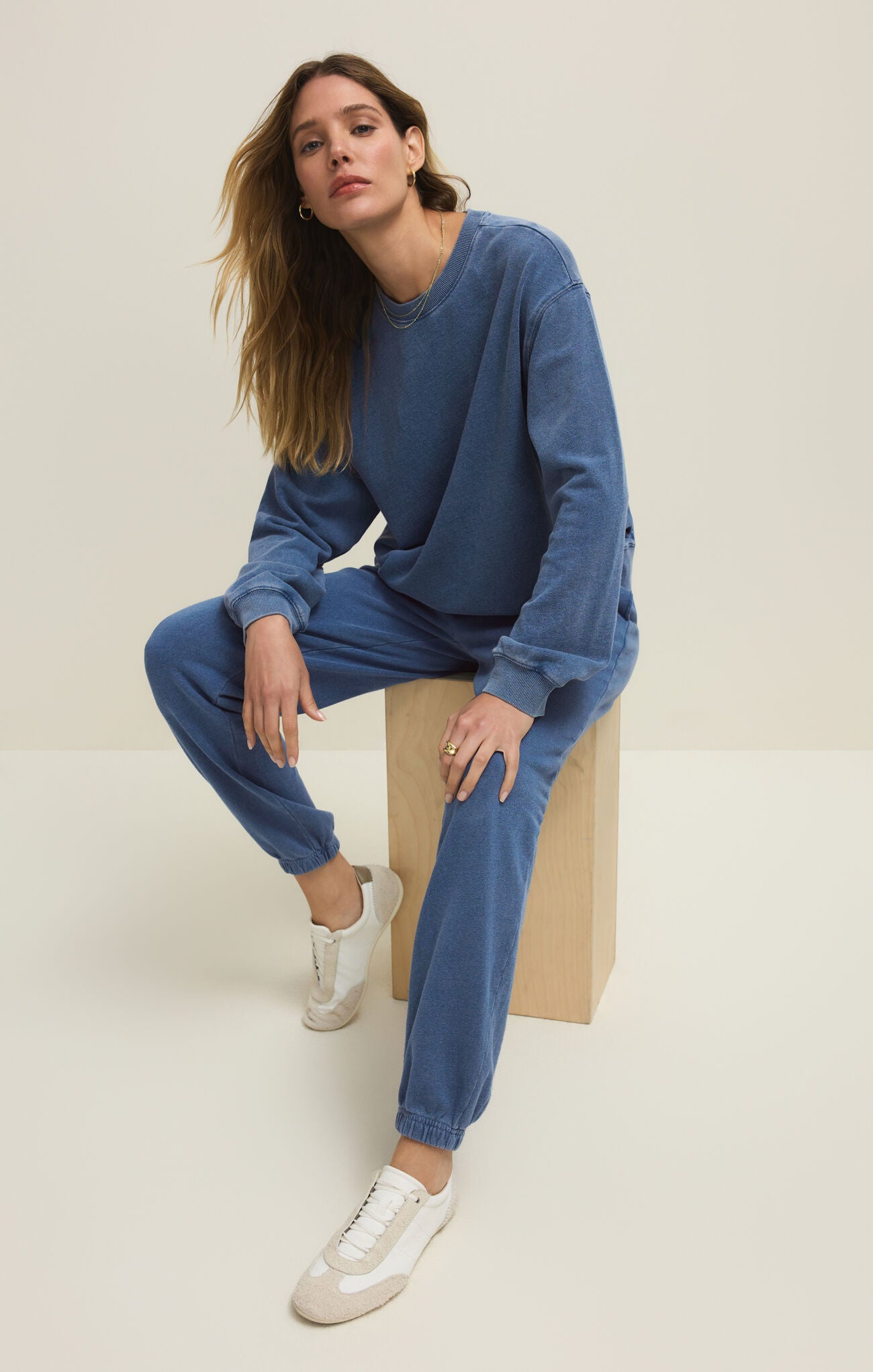 Downtown Knit Denim Jogger Calypso Blue Indigo