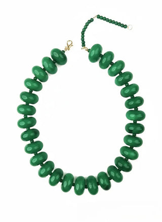 VividLux Jewelry - Necklaces Round Acrylic Beaded Necklace - Dark Green