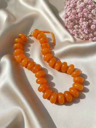 VividLux Jewelry - Necklaces Round Acrylic Beaded Necklace - Orange