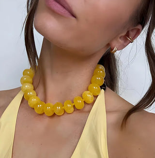 VividLux Jewelry - Necklaces Round Acrylic Beaded Necklace - Pink