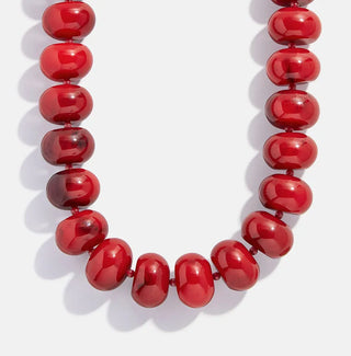 VividLux Jewelry - Necklaces Round Acrylic Beaded Necklace - Red