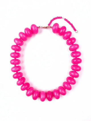 VividLux Jewelry - Necklaces Round Acrylic Beaded Necklace - Rose  Red