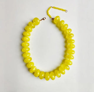 VividLux Jewelry - Necklaces Round Acrylic Beaded Necklace - Yellow