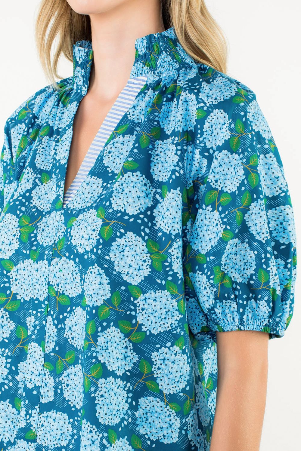 Puff Sleeve Flower Print Top