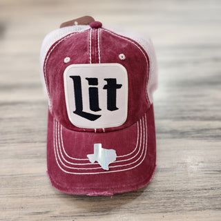 Wild Oates Accessories - Hats Burgundy Lit Baseball Hat