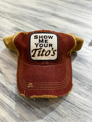 Wild Oates Accessories - Hats Burnt Orange Show Me Your Tito's Baseball Hat- More Colors