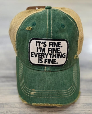 Wild Oates Accessories - Hats It's Fine I'm Fine Everything is Fine Baseball Hat