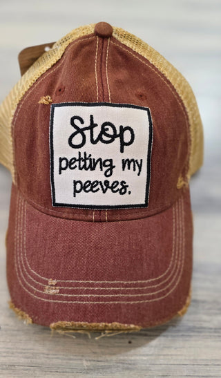Wild Oates Accessories - Hats Stop petting my peeves Baseball Hat