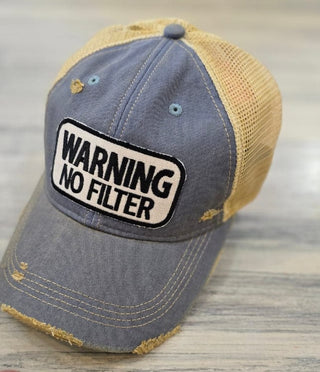 Wild Oates Accessories - Hats Warning No Filter Baseball Hat