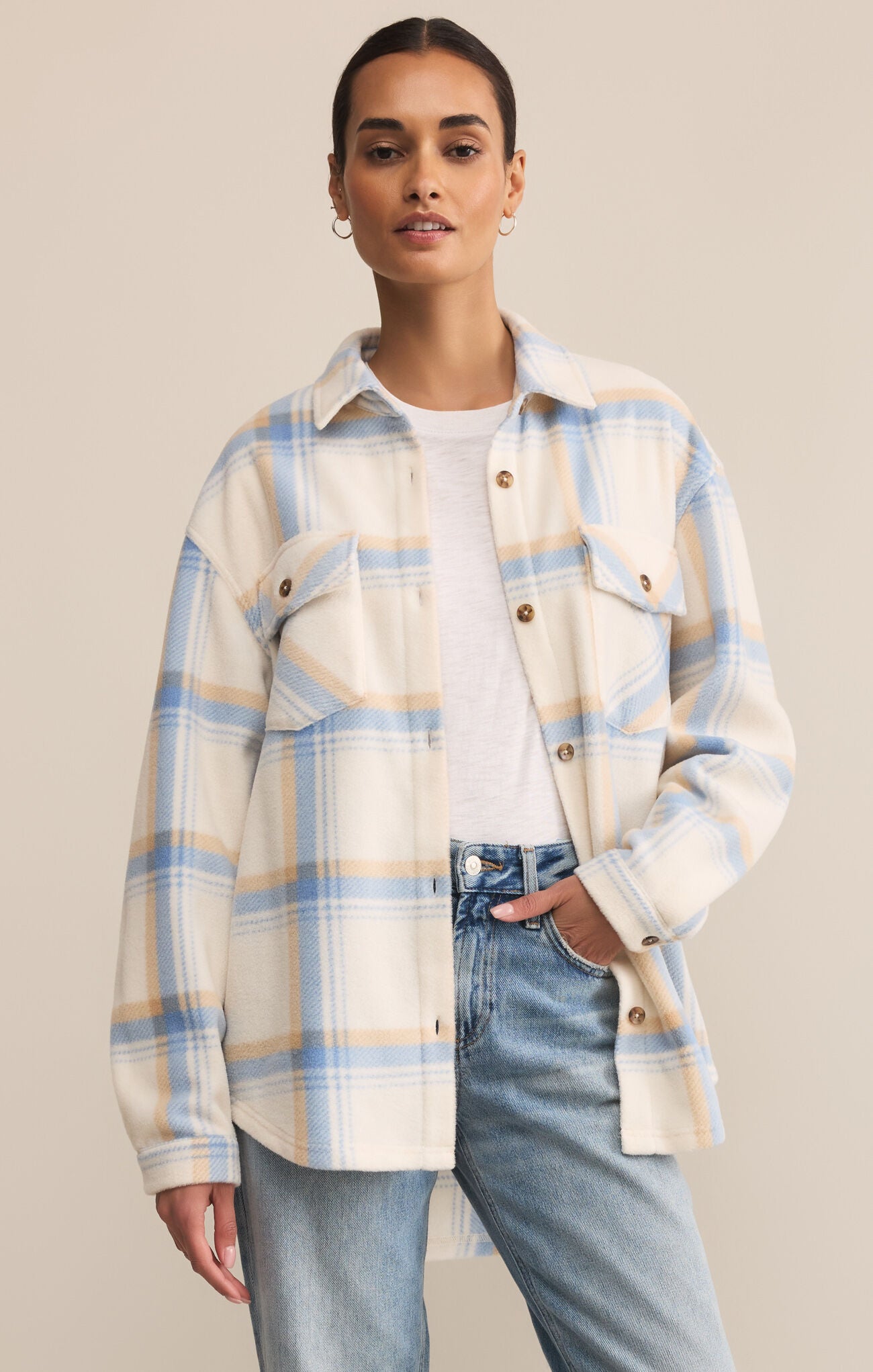 Hiker Two Toned Fleece Jacket Crystal