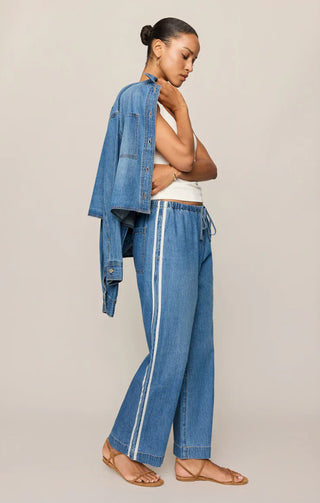 Z Supply Bottoms - Pants Lg The Sidelines Denim Track Pant Dreamstate