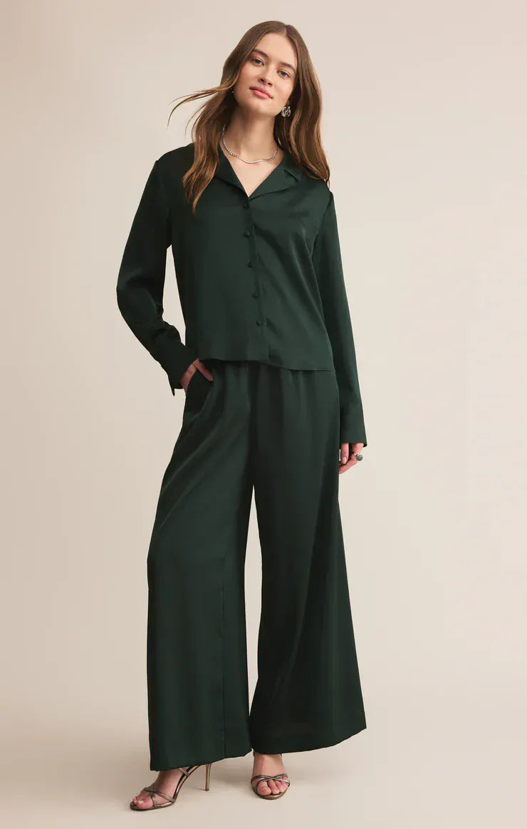 Z Supply Bottoms - Pants Sale Isolde Satin Pant Garland Green