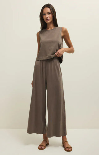 Z Supply Bottoms - Pants Scout Jersey Crop Flare Pant Perfectly Taupe
