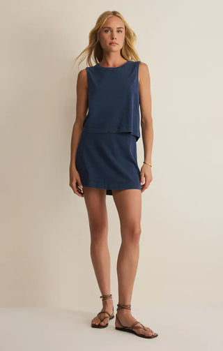 Z Supply Bottoms - Skirts Gail Jersey Denim Mini Skirt Indigo