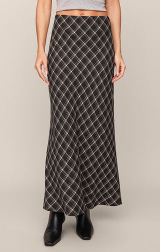 Z Supply Bottoms - Skirts Xsm Europa Plaid Skirt Ash Black