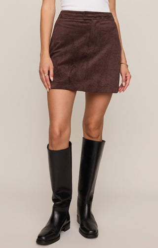 Z Supply Bottoms - Skirts Xsm Perri Suede Mini Skirt Dark Chocolate