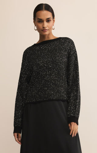 Z Supply Bottoms - Skirts Xsm Sale Gleam Sequin Sweater Black