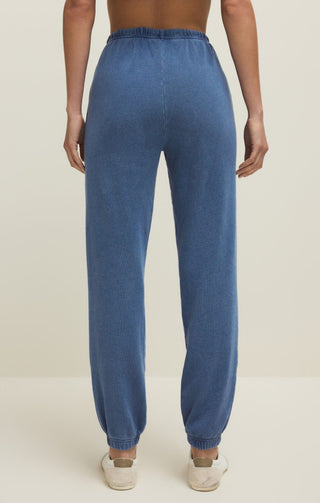Z Supply bottoms - Sweatpants Downtown Knit Denim Jogger Calypso Blue Indigo