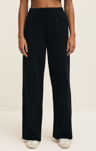 Z Supply bottoms - Sweatpants Xsm Downtown Wide Leg Sweatpant Black