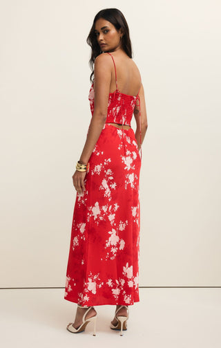 Z Supply Dresses Alyse Darya Floral Maxi Dress Kiss Me Red