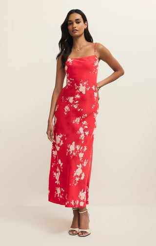 Z Supply Dresses Alyse Darya Floral Maxi Dress Kiss Me Red