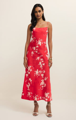 Z Supply Dresses Xsm Alyse Darya Floral Maxi Dress Kiss Me Red