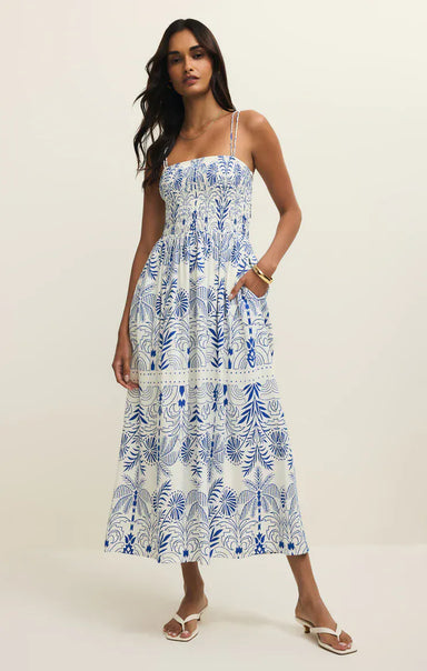 Z Supply Dresses Xsm Nadine Palm Maxi Dress Nautical