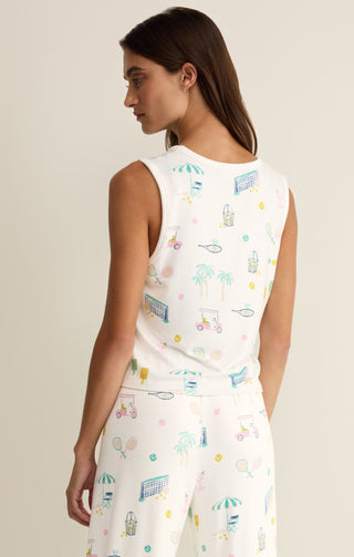 Z Supply Loungewear- Sleepwear - Bottoms Court Sports PJ Tank Top White