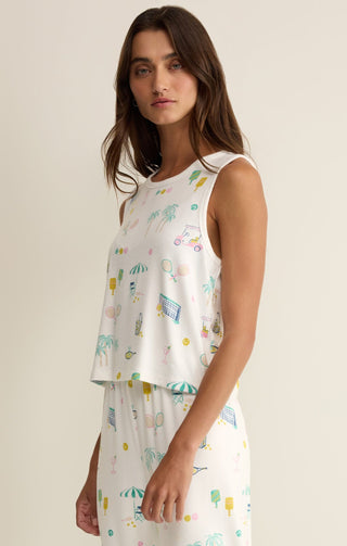 Z Supply Loungewear- Sleepwear - Bottoms Court Sports PJ Tank Top White