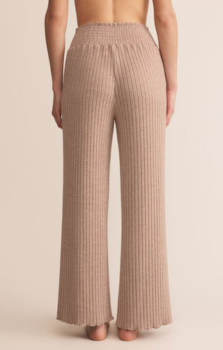 Z Supply Loungewear- Sleepwear - Bottoms Dawn Smocked Rib Pant Iced Coffee