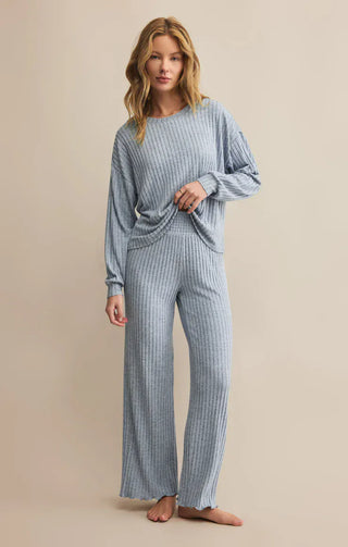 Z Supply Loungewear- Sleepwear - Bottoms Dawn Smocked Rib Pant Light Denim