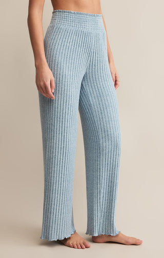 Z Supply Loungewear- Sleepwear - Bottoms Dawn Smocked Rib Pant Light Denim