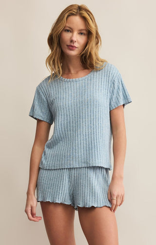 Z Supply Loungewear- Sleepwear - Bottoms Dawn Smocked Rib Pant Light Denim