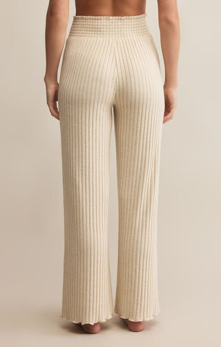 Z Supply Loungewear- Sleepwear - Bottoms Dawn Smocked Rib Pant Light Oatmeal Heather