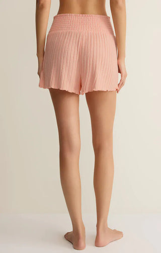 Z Supply Loungewear- Sleepwear - Bottoms Dawn Smocked Rib Short Bellini