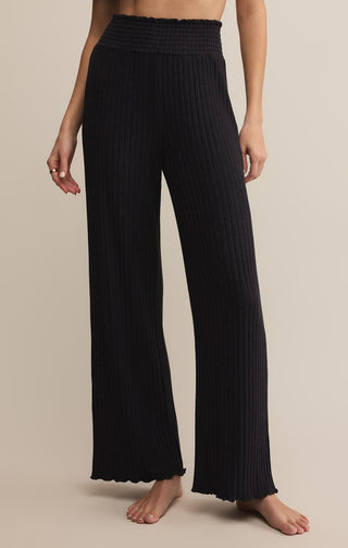 Z Supply Loungewear- Sleepwear - Bottoms Xsm Dawn Smocked Rib Pant Black Sand