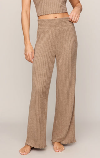 Z Supply Loungewear- Sleepwear - Bottoms Xsm Dawn Smocked Rib Pant Light Toffee