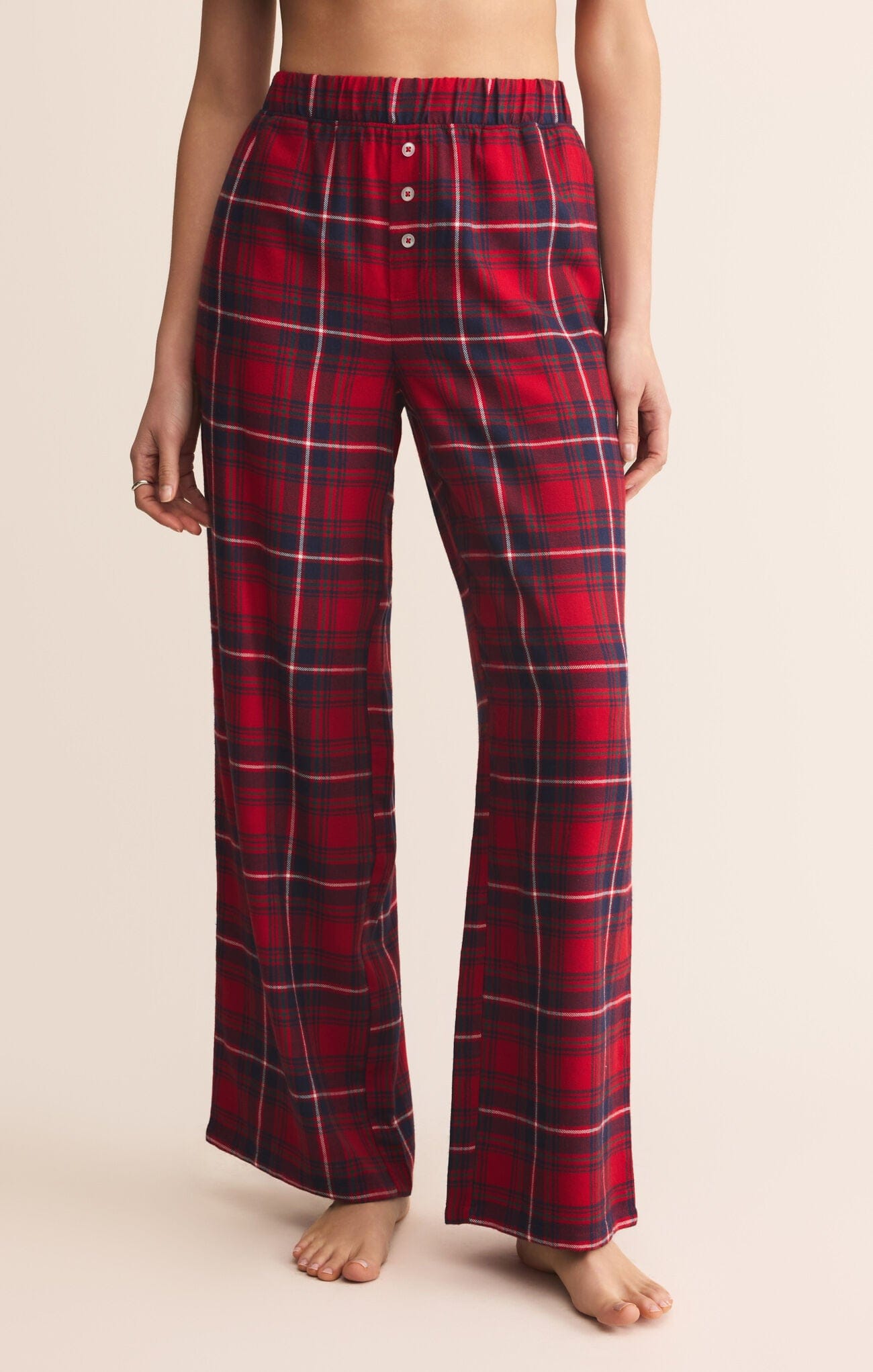 Z Supply Loungewear- Sleepwear - Bottoms Xsm Sale Hangout Plaid Pant  Red